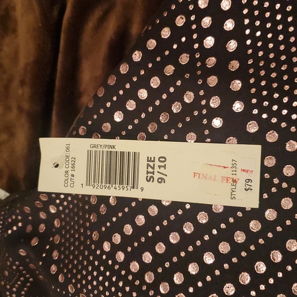 Jump Apparel Body Con Grey with Pink Geometric Patterns Size 9/10 - Picture 6 of 6